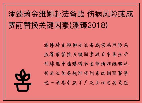 潘臻琦金维娜赴法备战 伤病风险或成赛前替换关键因素(潘臻2018)